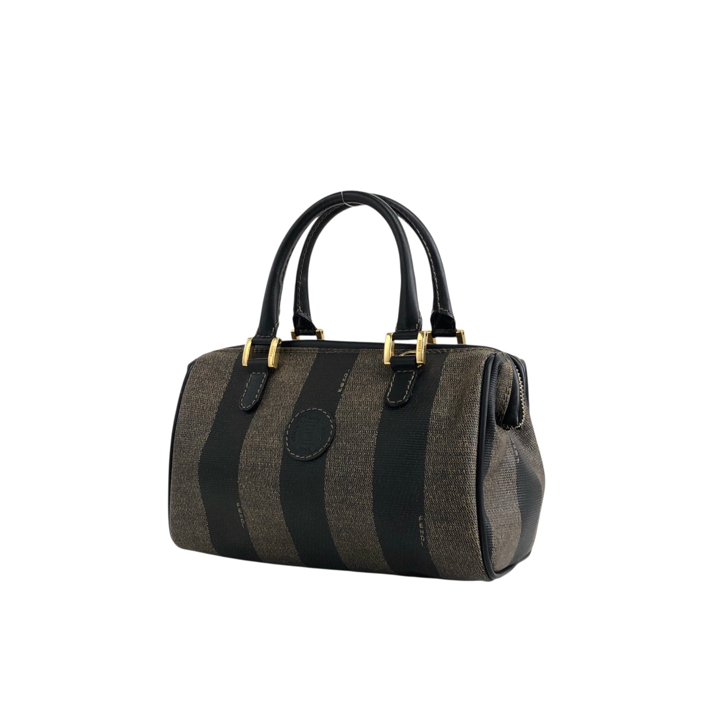 FENDI Logo Two-way Small Boston bag Shoulder bag Black Vintage 873tng