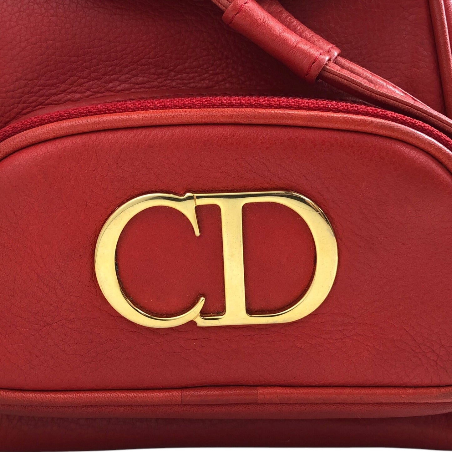 Christian Dior CD Logo Backpack Red Vintage pz728i