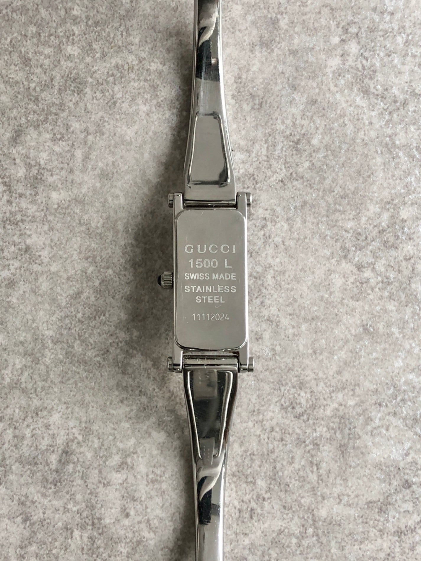 GUCCI Quartz Watch Silver 1500L Vintage mee865