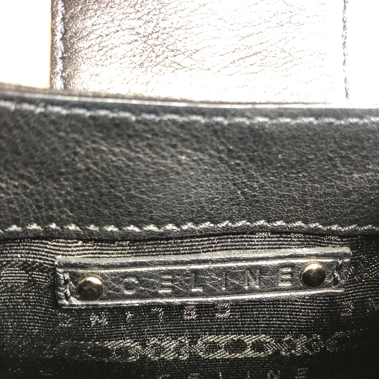 CELINE Blason 前扣小號手提包 黑色復古 wdsxbc
