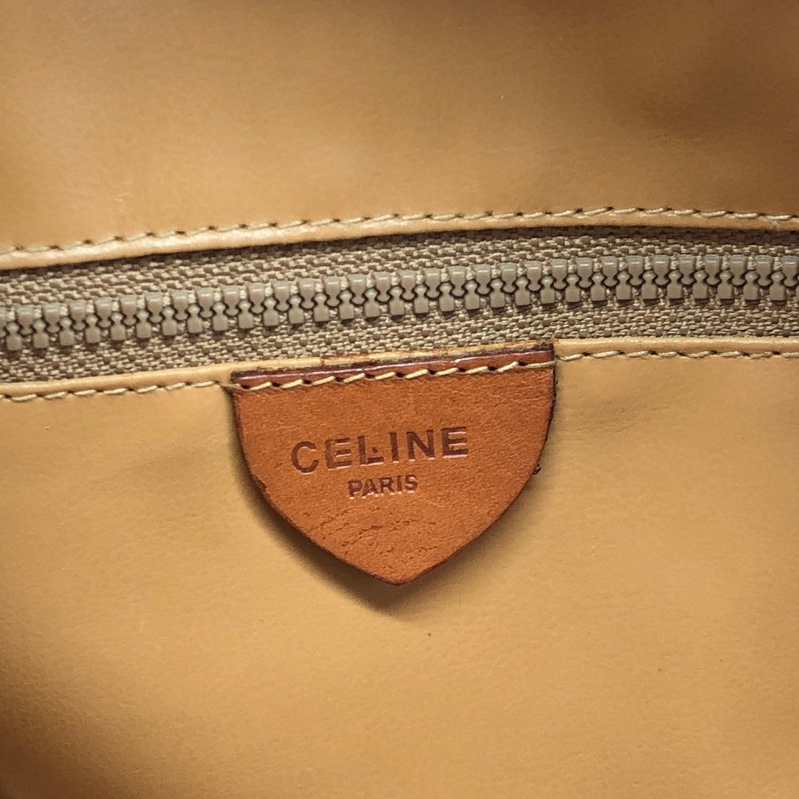 CELINE Macadam Shoulder bag Beige Vintage w86afa