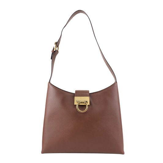 Salvatore Ferragamo Gancini Shoulder bag Brown Vintage xfdst7