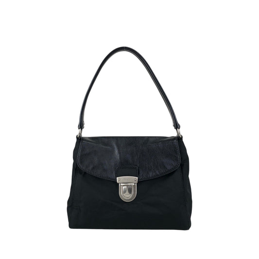 PRADA Push lock Shoulder bag Black Vintage vyves6