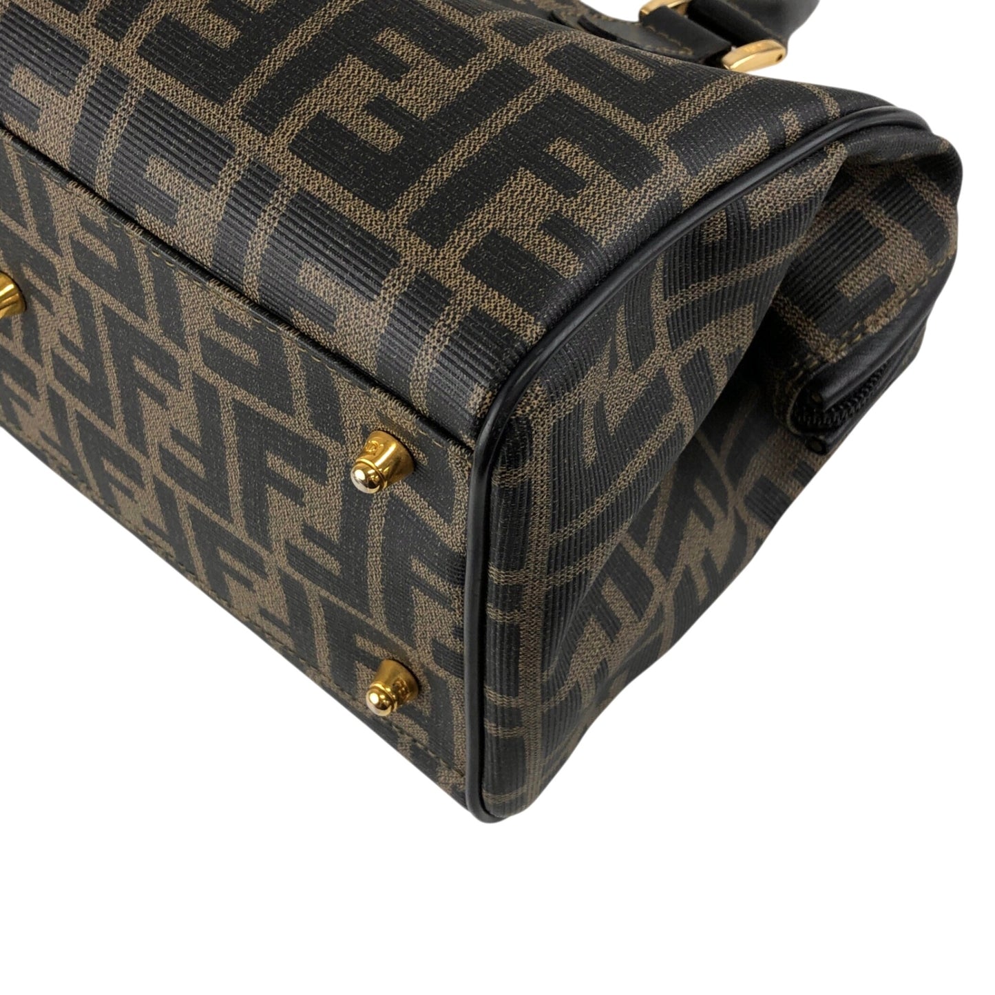 FENDI Zucca Logo Two-way Handbag Shoulder bag Boston bag Black Vintage yh8esb