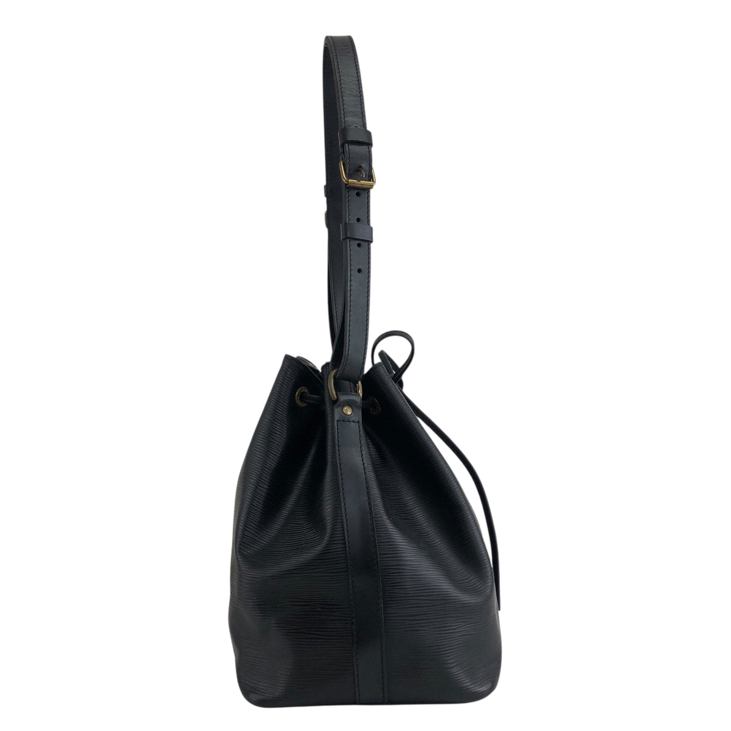 LOUIS VUITTON Epi Drawstring Shoulder bag Black Vintage d2i73r