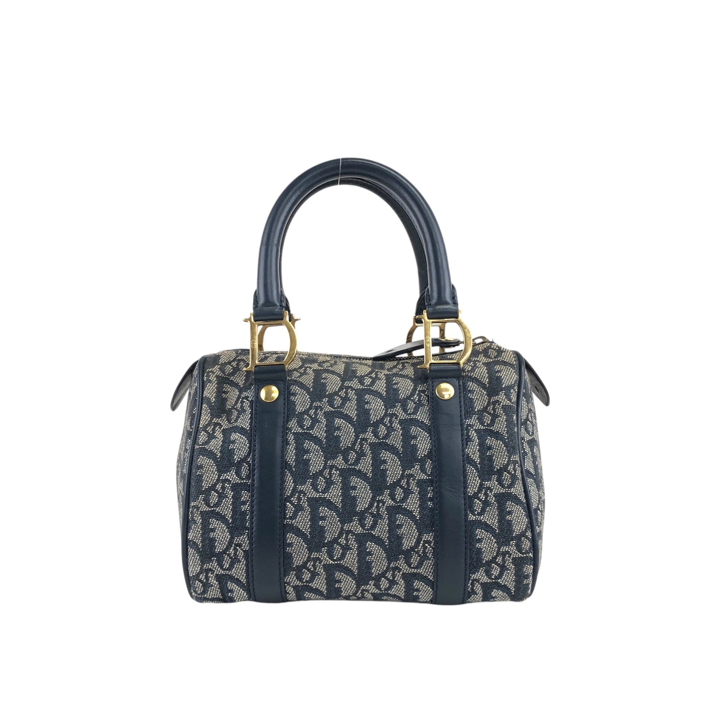 Christian Dior Trotter Padlock Handbag Navy Vintage hua5x2