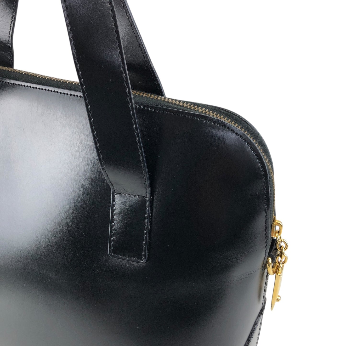 CELINE Two-way Handbag Shoulder bag Black Vintage 4ntwjy