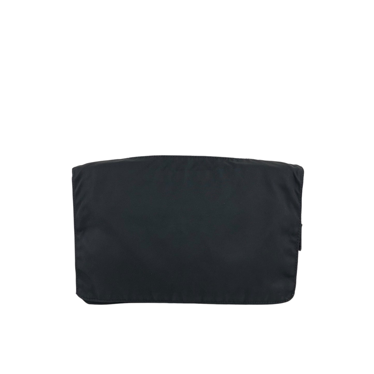 PRADA Triangle Logo Front Buckle Shoulder bag Black Vintage 3nuzig
