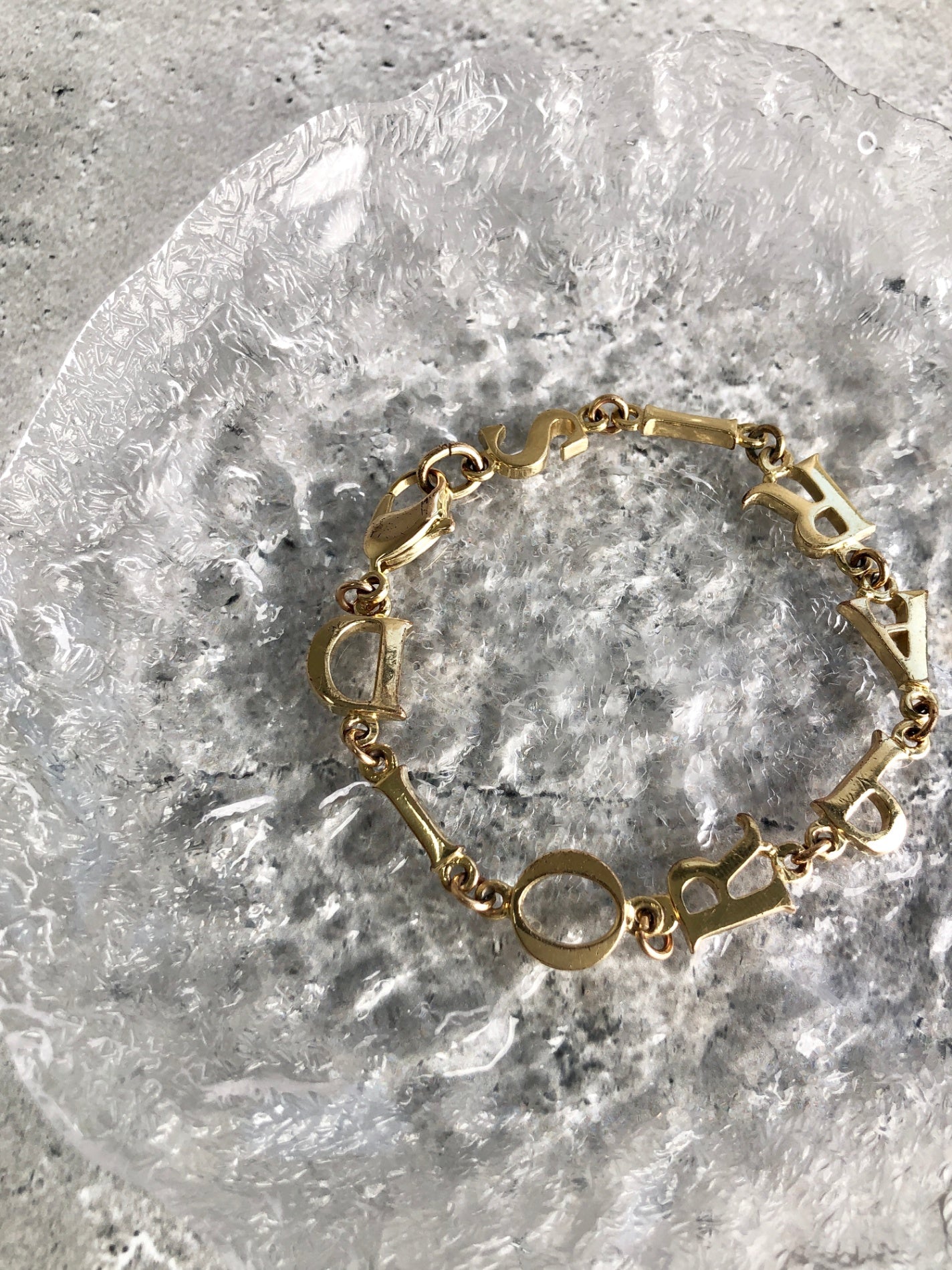 Christian Dior CD 標誌圖案手環金色復古 zfejdh