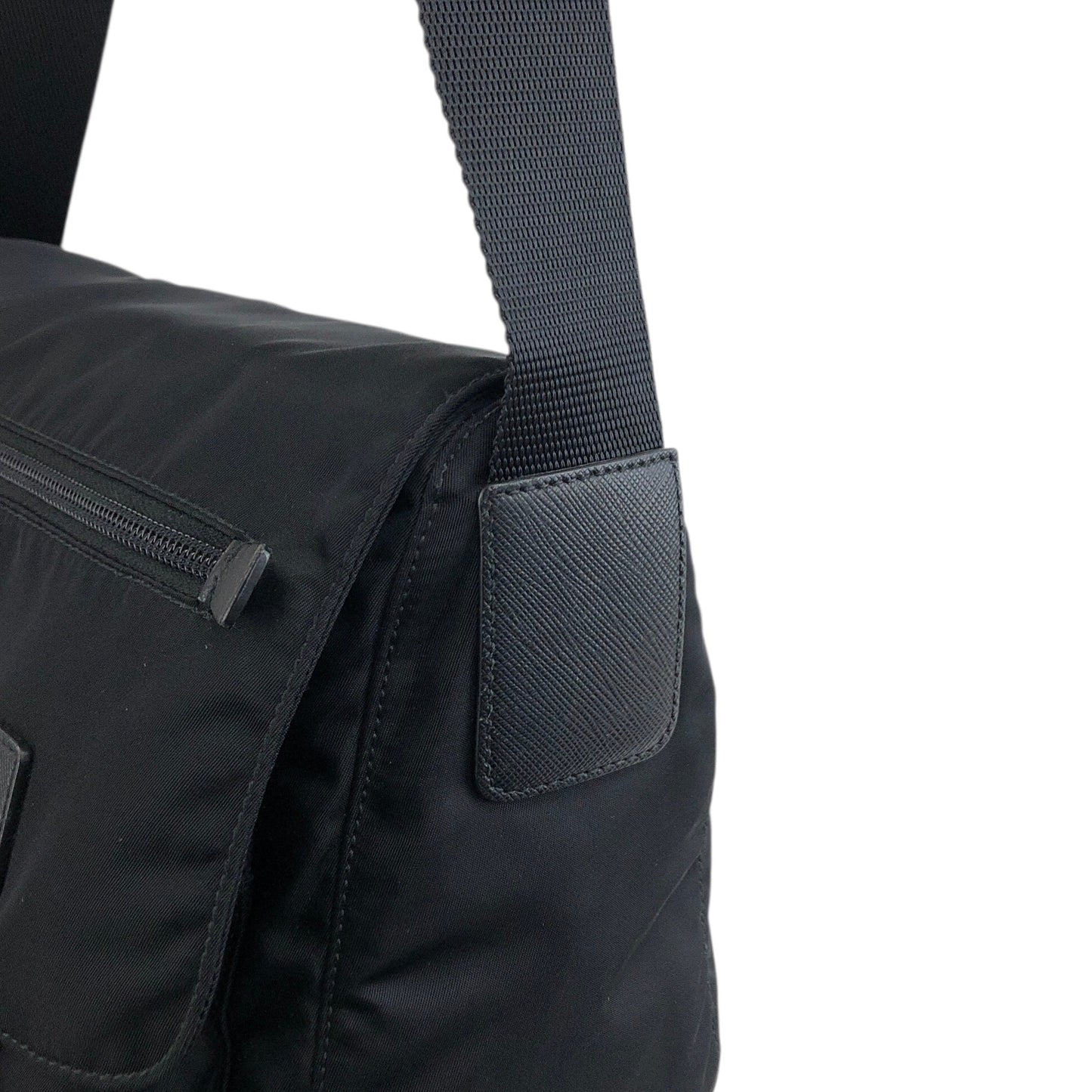 PRADA Triangle Logo Shoulder bag Black Vintage c3szxv