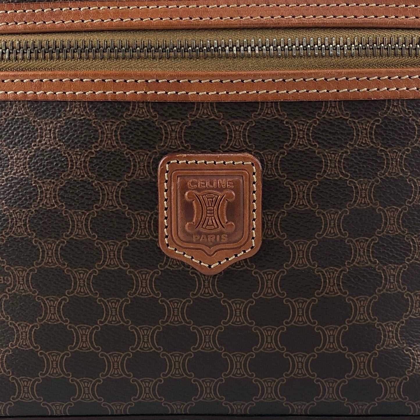 CELINE Macadam Blason Two-way Handbag Shoulder bag Vanity bag Brown Vintage vygm63