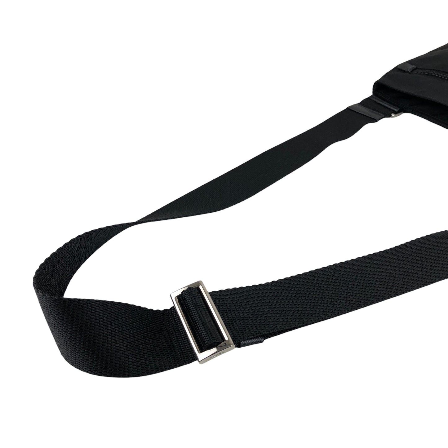 PRADA Tessuto Triangle Logo Shoulder bag Black Vintage jvmtz8