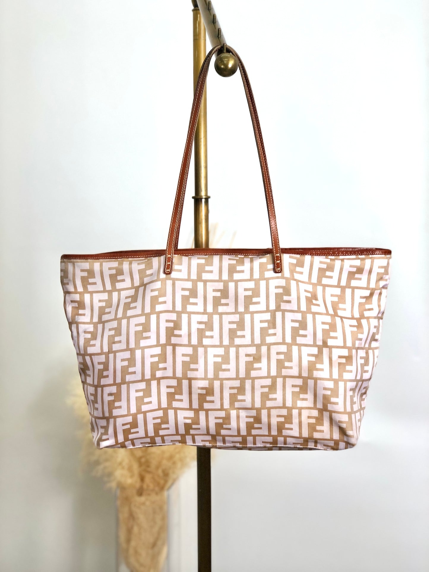 FENDI Zucca Totebag Beige Vintage knpjzs