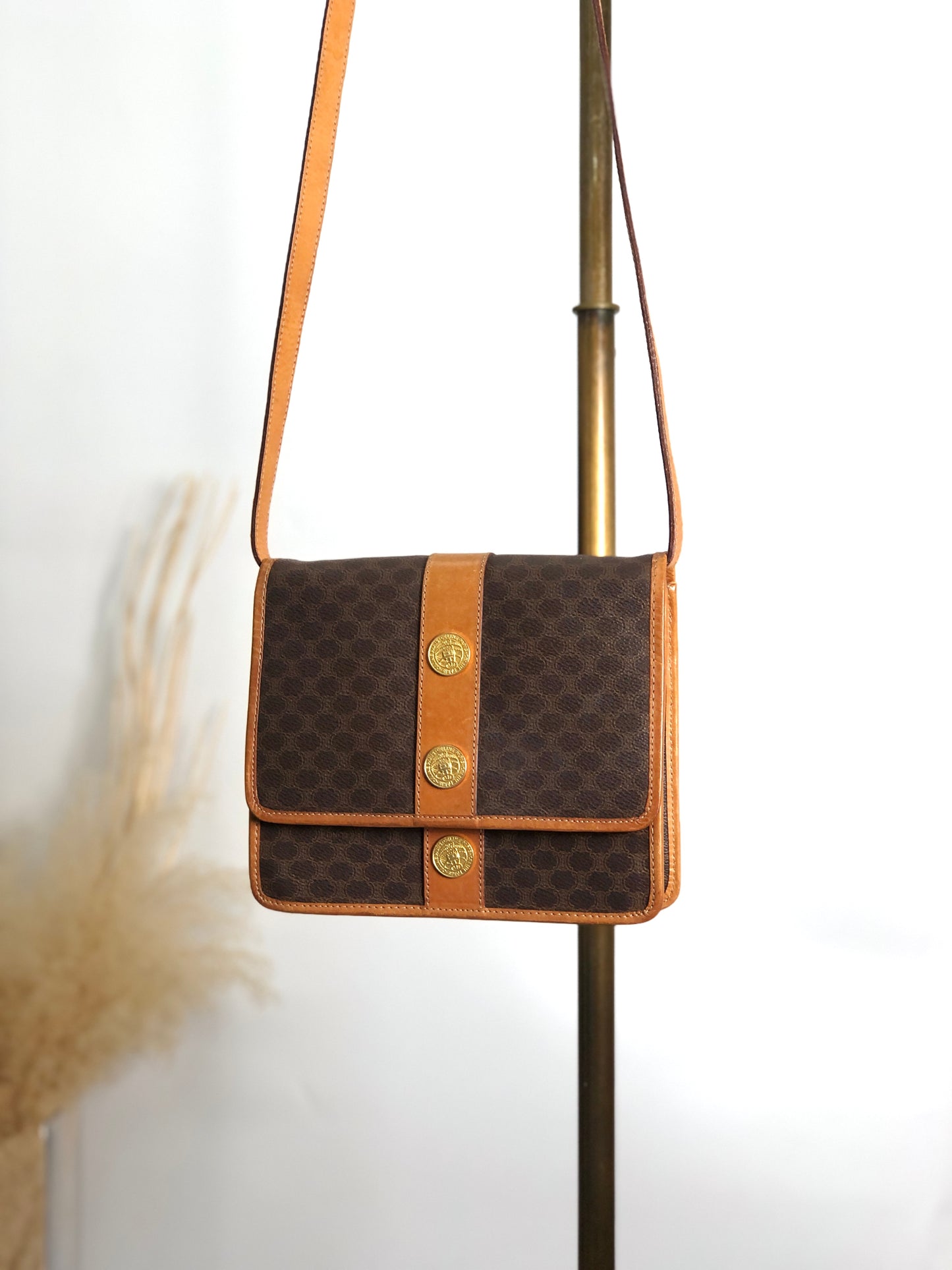 CELINE Macadam Medal Motif 肩背包 棕色 復古 tab6bn