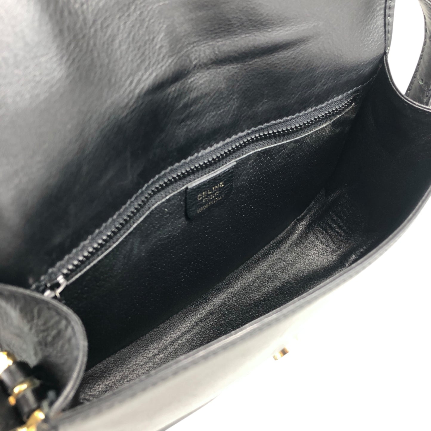 CELINE Gancini Crossbody Shoulder bag Black Vintage pdxcg6