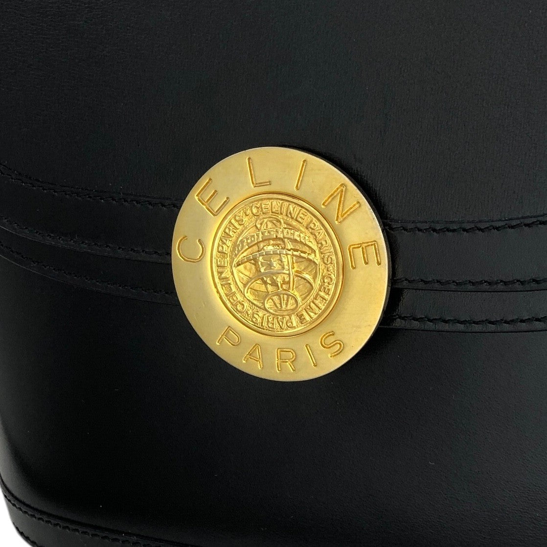 CELINE Medal Motif Handbag Black Vintage tgv7x5