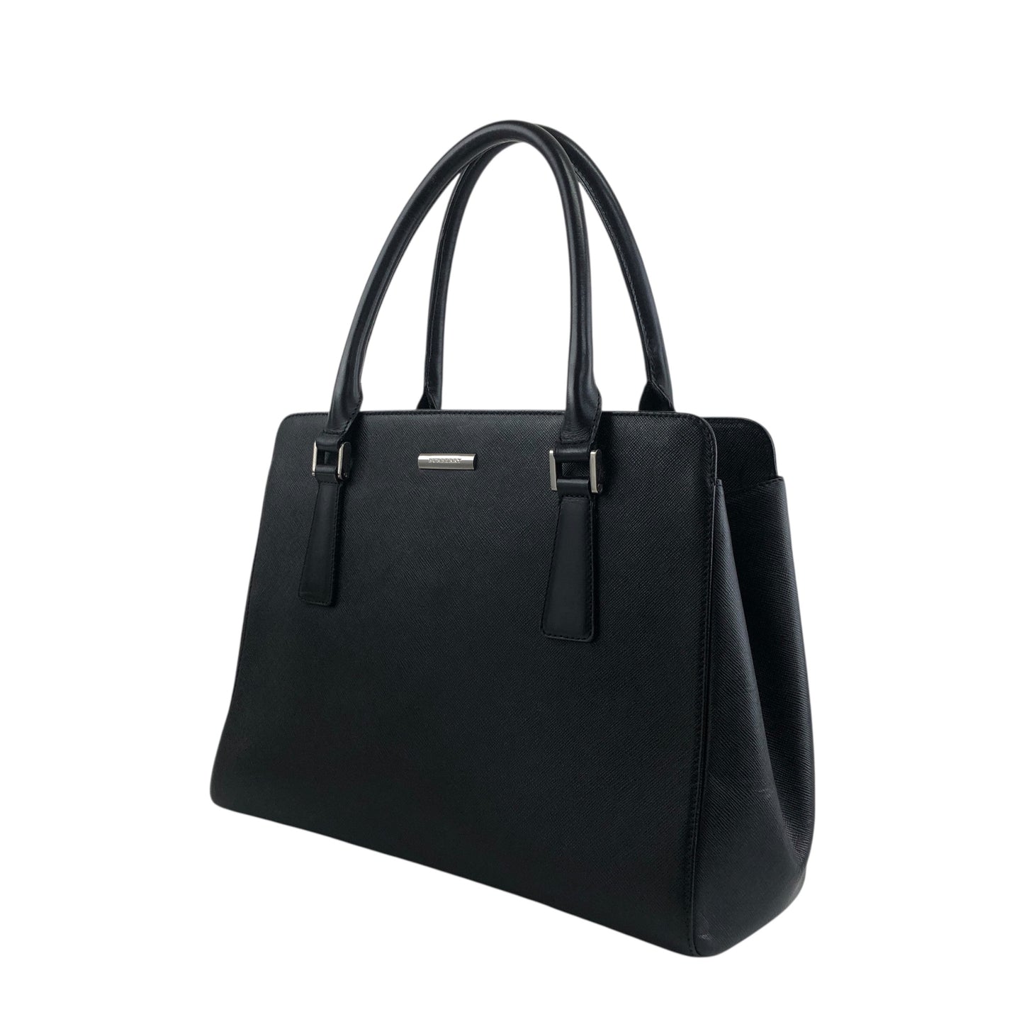 BURBERRY Logo Handbag Black Vintage jieesi