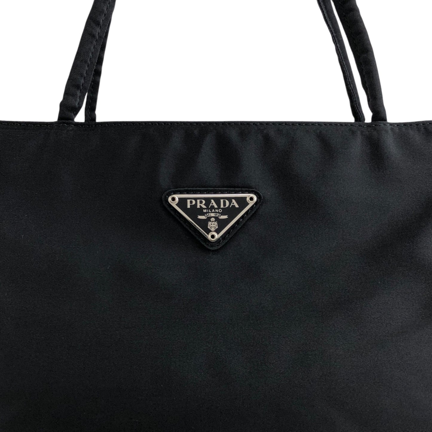 PRADA Triangle Logo Handbag Black Vintage kkmacr