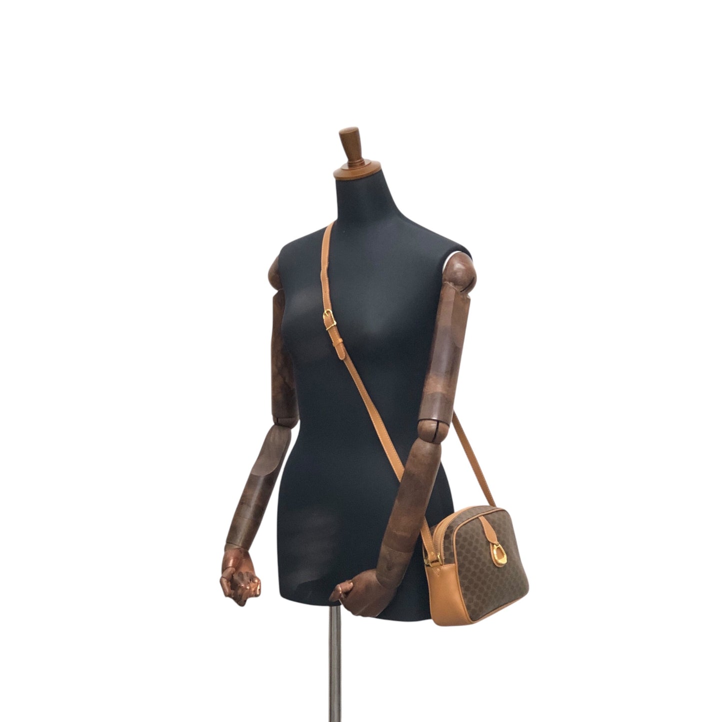 CELINE Macadam Horse Bit Shoulder bag Brown Vintage w7if2s