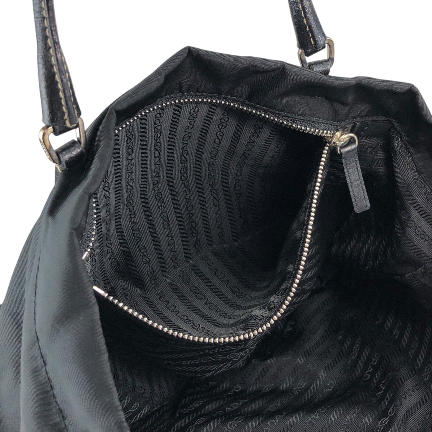 PRADA Tessuto Triangle Logo Totebag Black Vintage z2xxbv