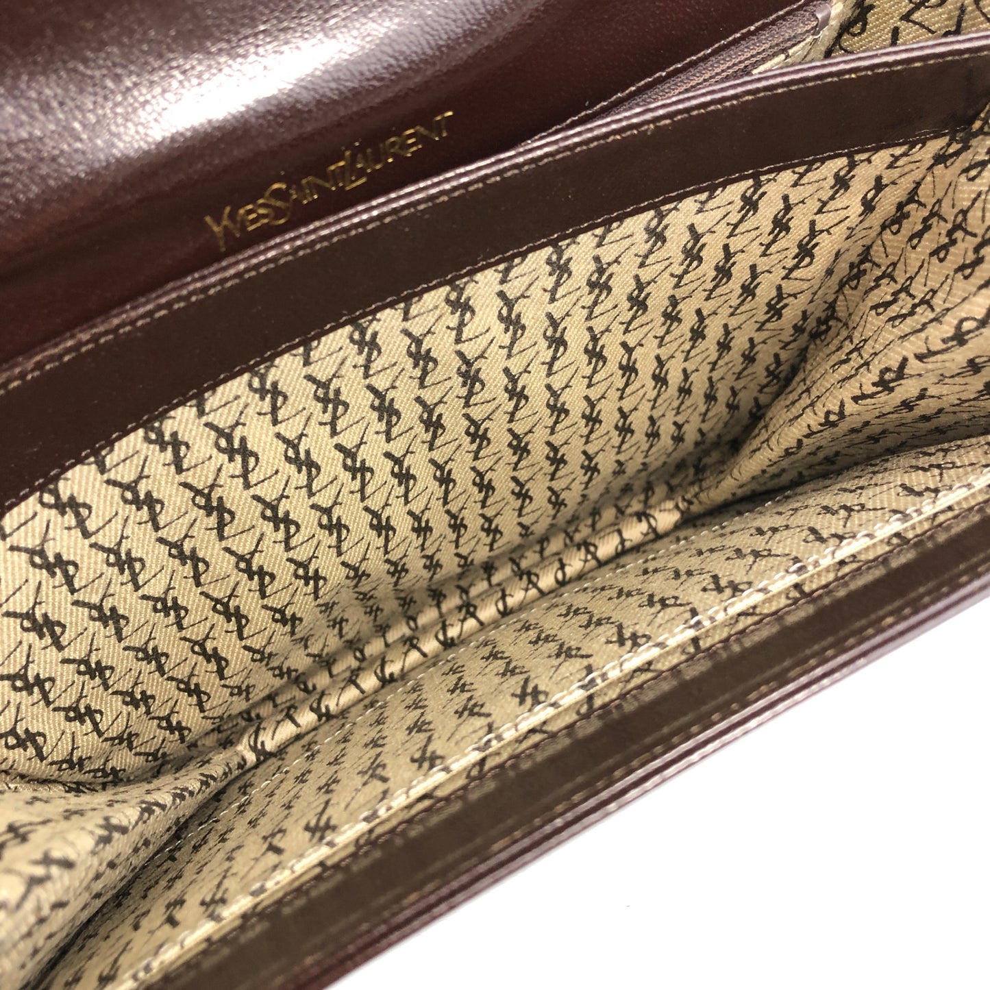 Yves Saint Laurent YSL 標誌單肩包 深棕色 復古 2cwkr2