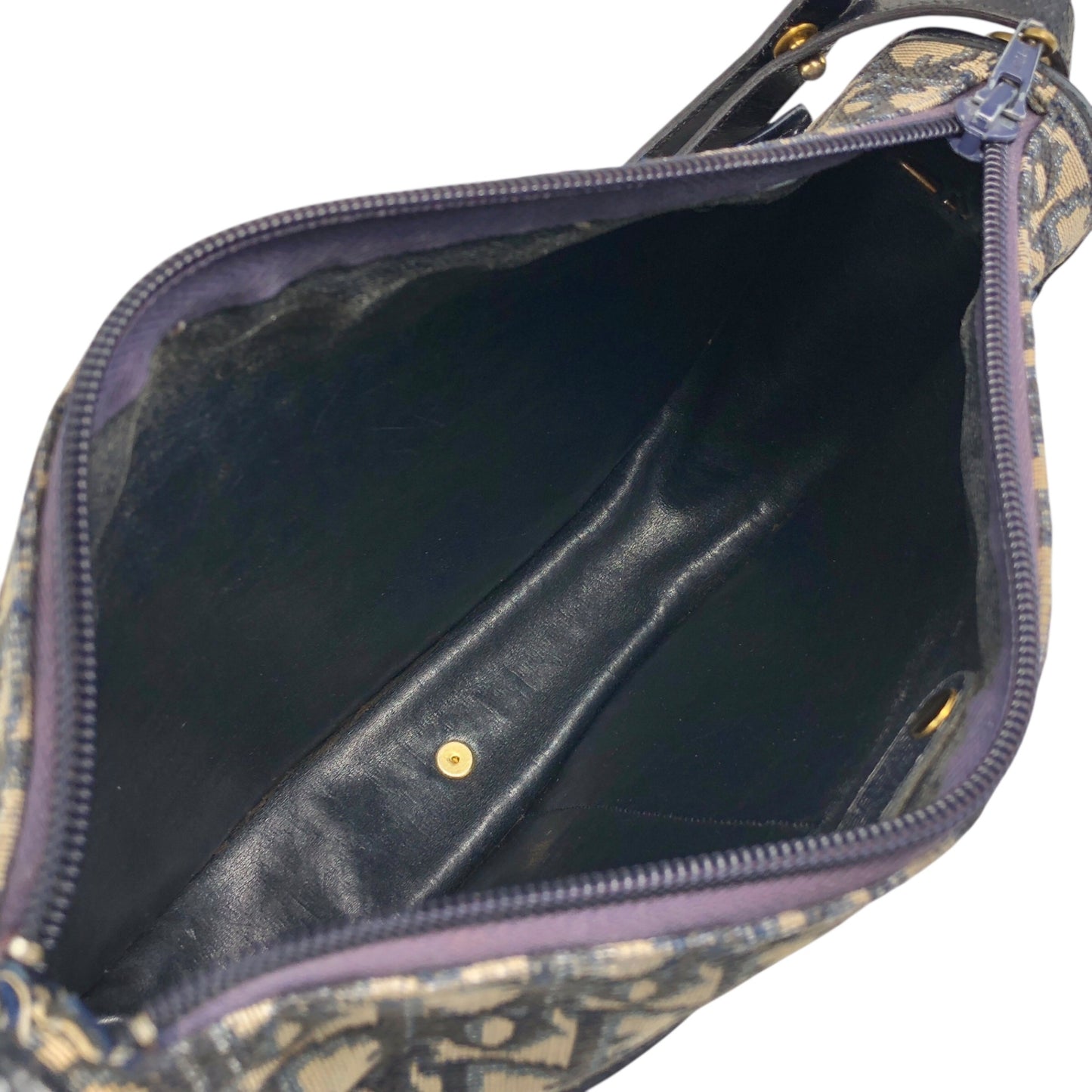 Christian Dior Trotter CD Logo Round Shoulder bag Navy Vintage pca7bv