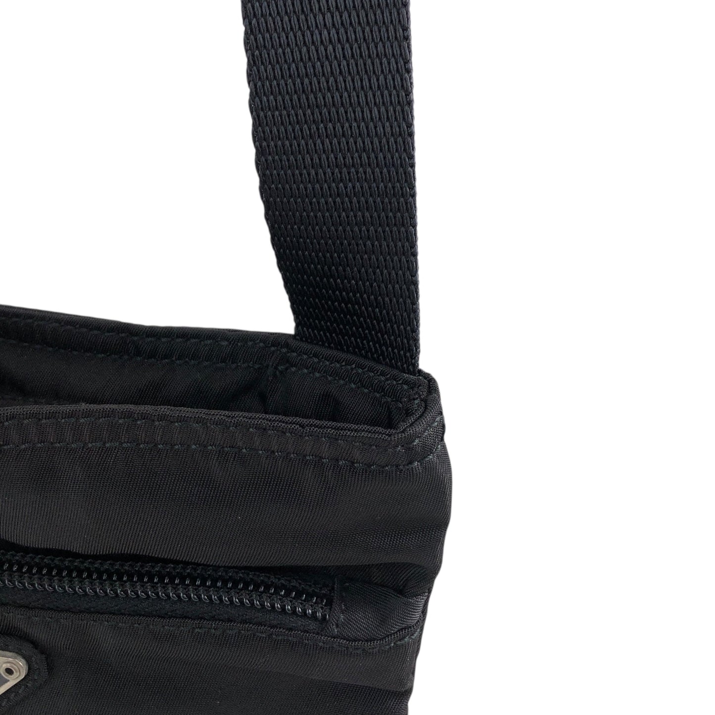 PRADA Tessuto Triangle Logo Shoulder bag Black Vintage upcrup