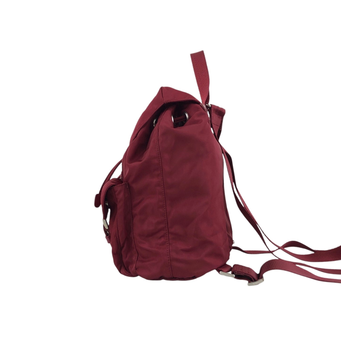 PRADA Triangle Logo Double Pocket Backpack Red Vintage 8jxw7p
