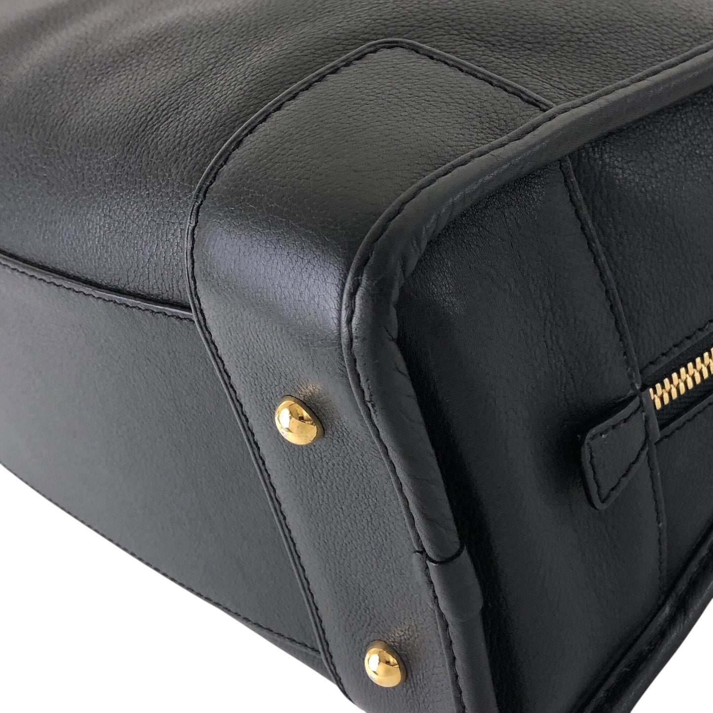LOEWE Anagram Two-way Handbag Shoulder bag Boston bag Black Vintage uce58h