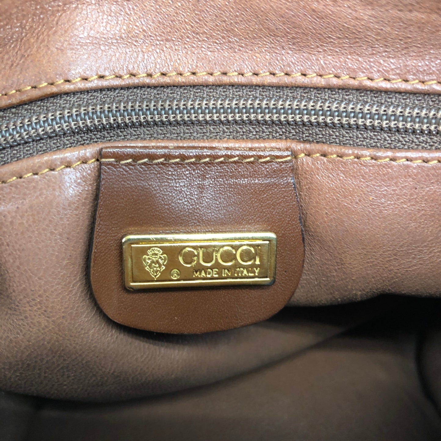 GUCCI Logo Small Shoulder bag Brown Vintage 6j6h7h
