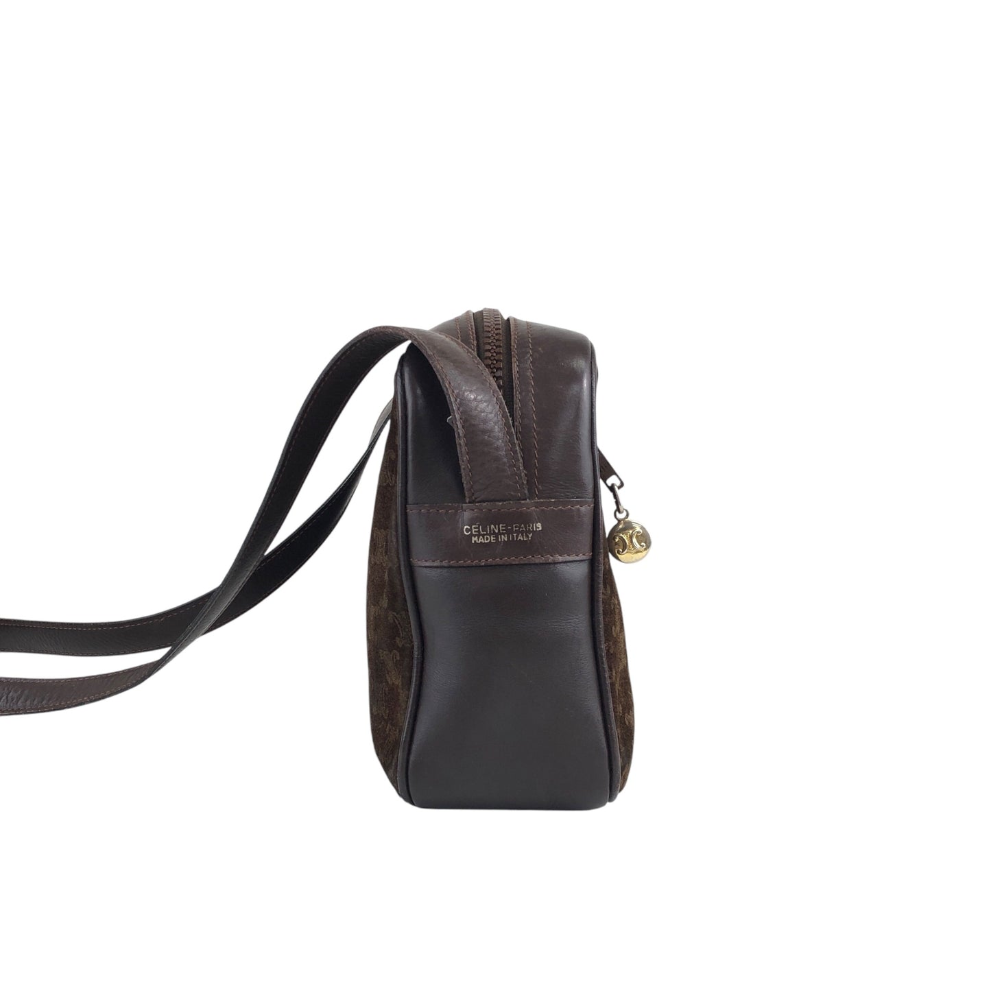 CELINE Blason Shoulder bag Brown Vintage sckbvj