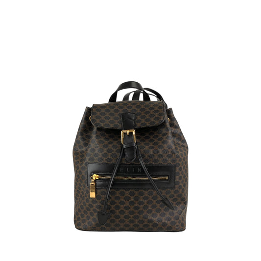 CELINE Macadam Logo Backpack Black Vintage ed4nn3