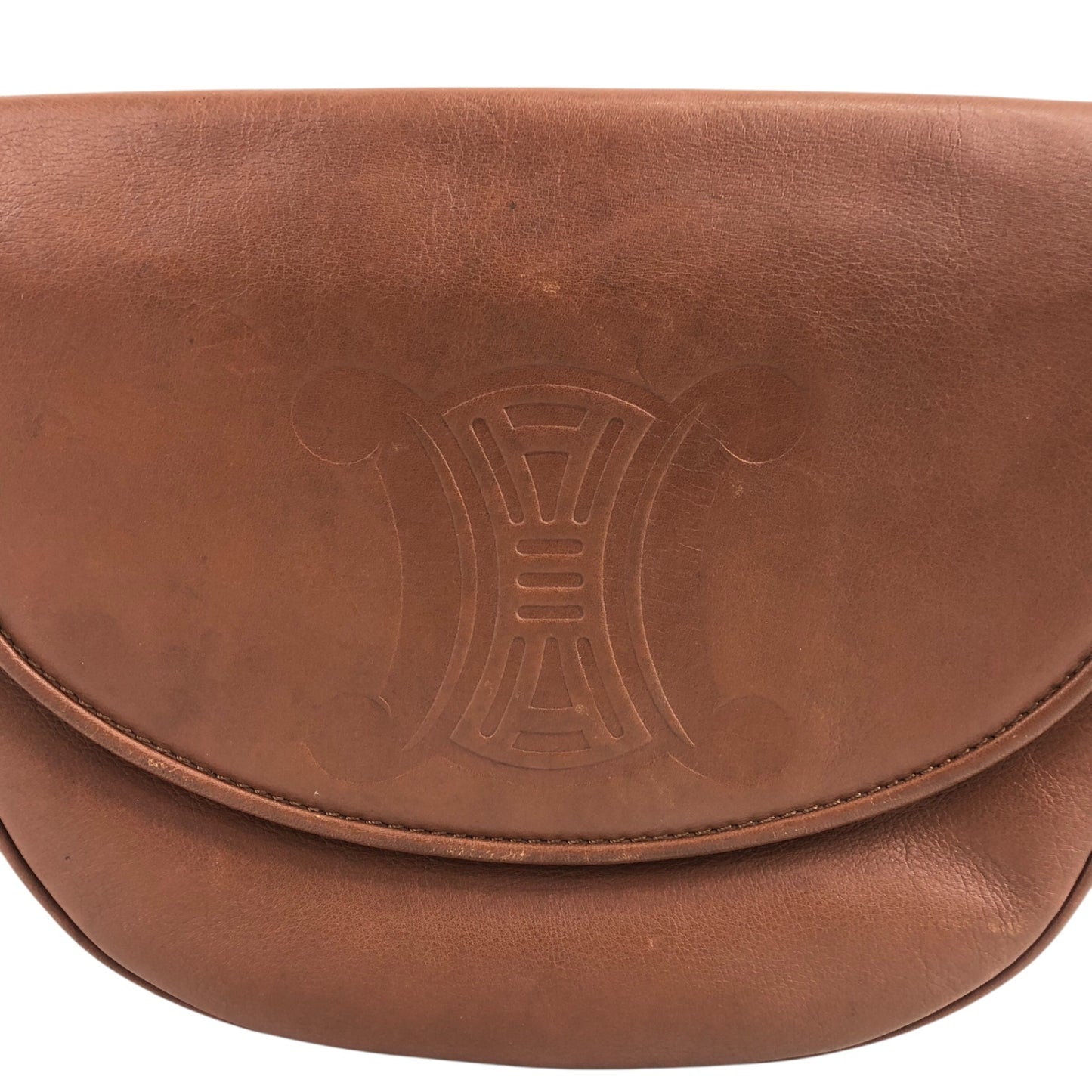 CELINE Blason Round Shoulder bag Brown Vintage krviby