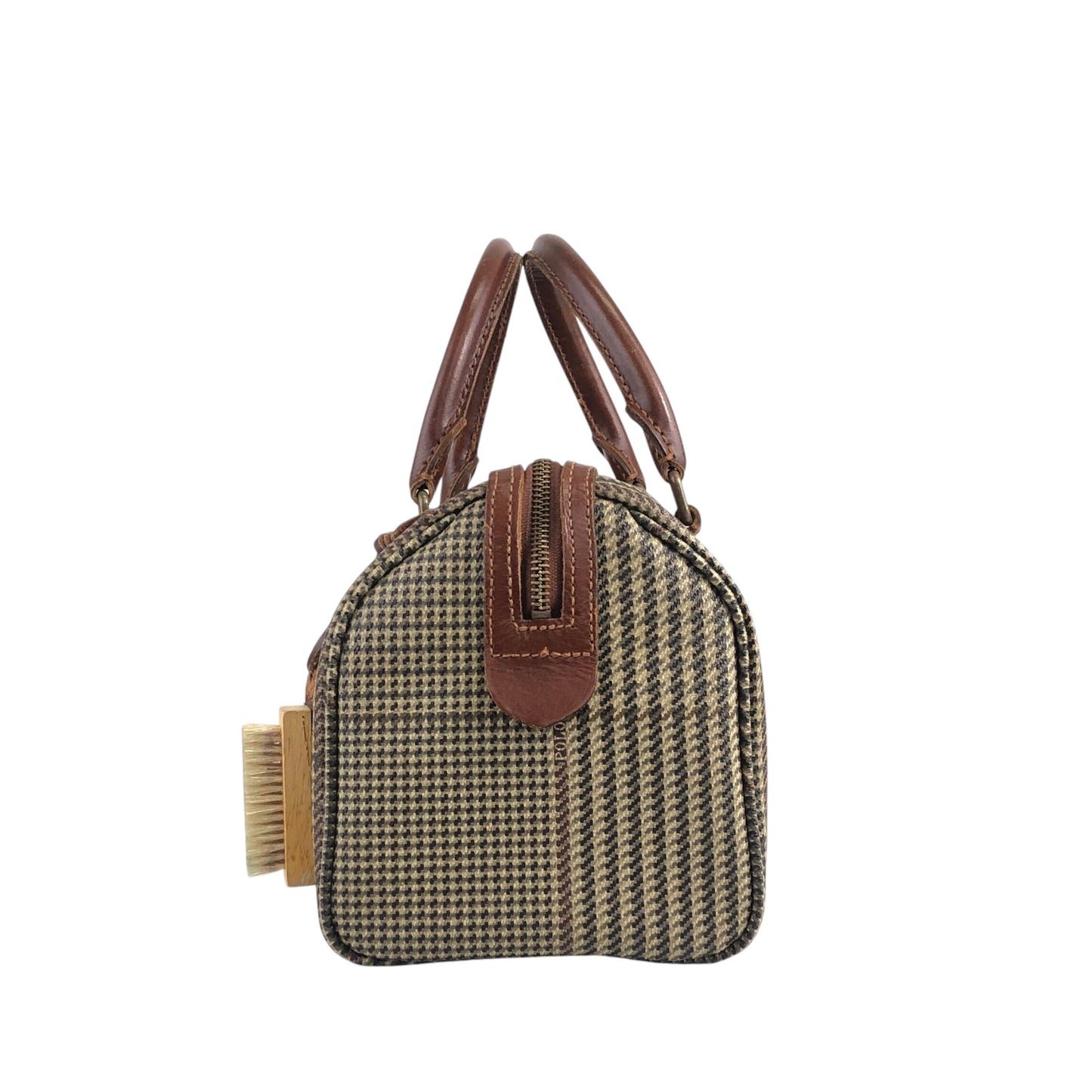 RALPH LAUREN Logo Boston bag Brown Vintage djz8wh