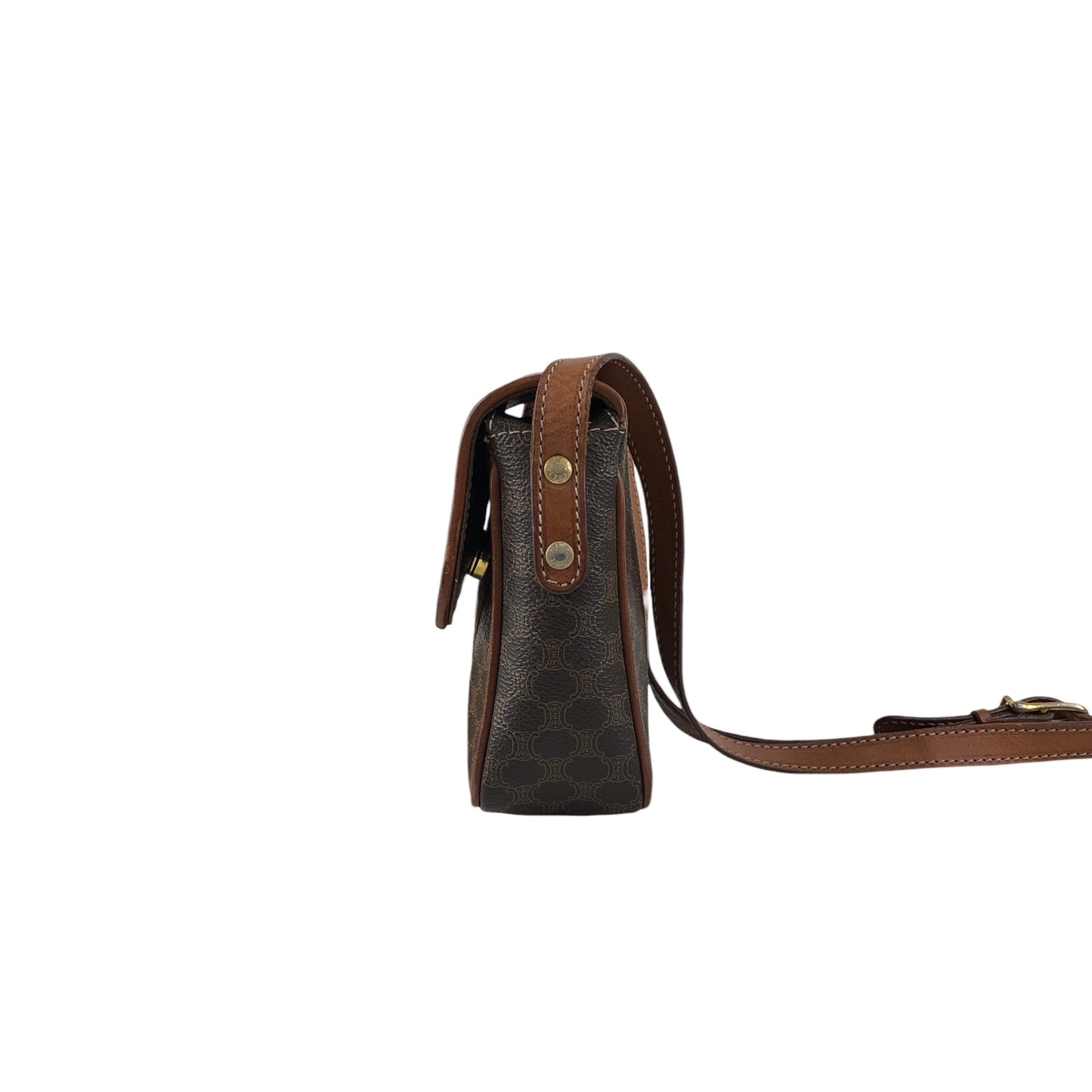 CELINE Macadam Blason Shoulder bag Brown Vintage y3mg84