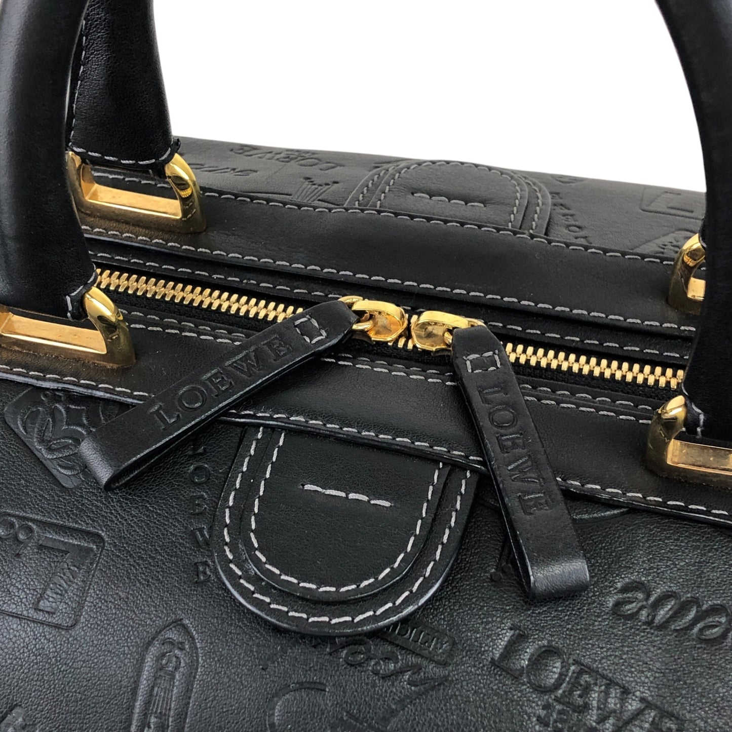 LOEWE Handbag Boston bag Black Vintage cx5sz7