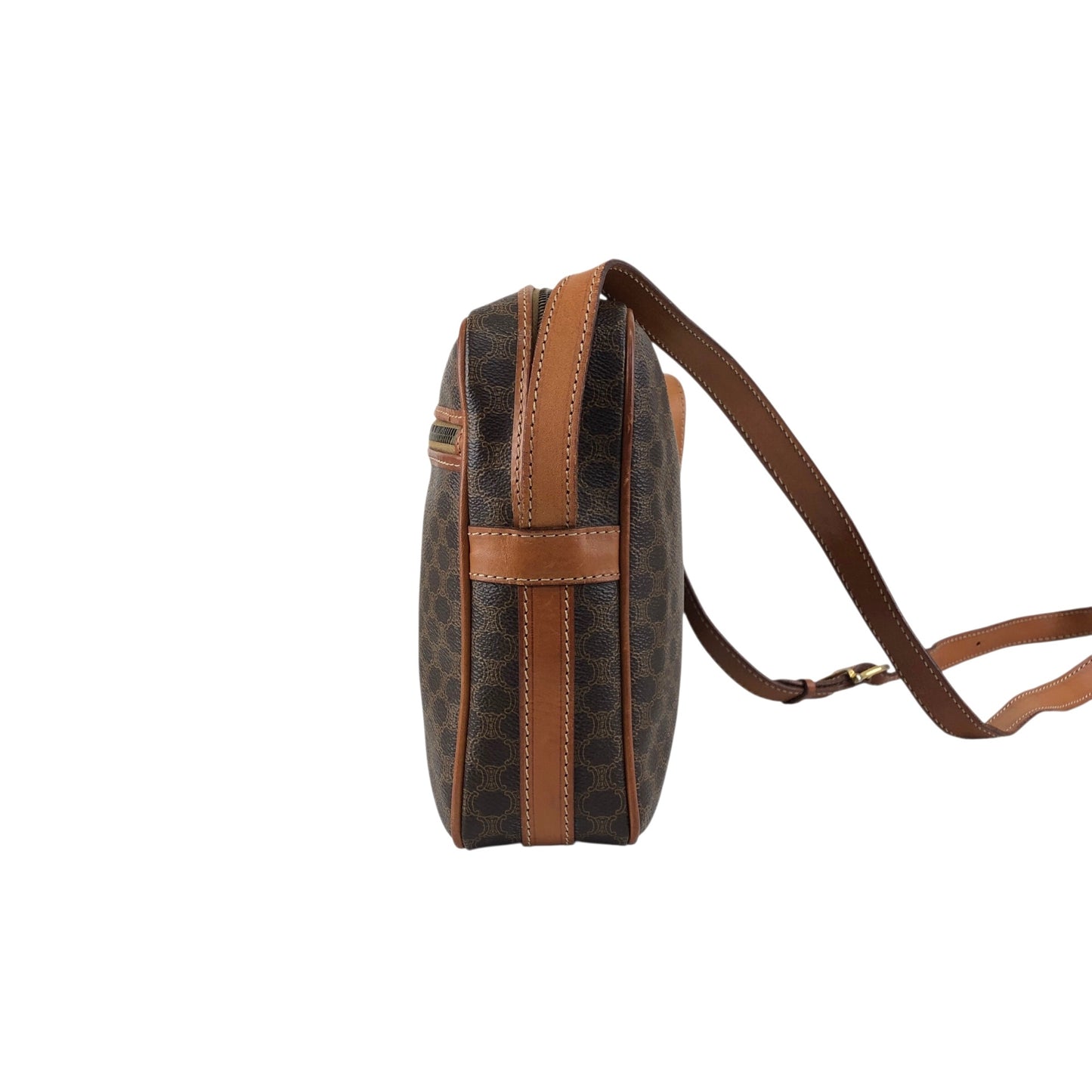 CELINE Macadam Blason Shoulder bag Brown Vintage jbdzhb