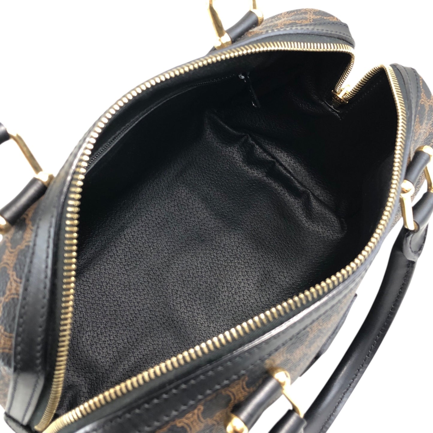 CELINE Macadam Blason Two-way Small Boston bag Shoulder bag Black Vintage 2urwut