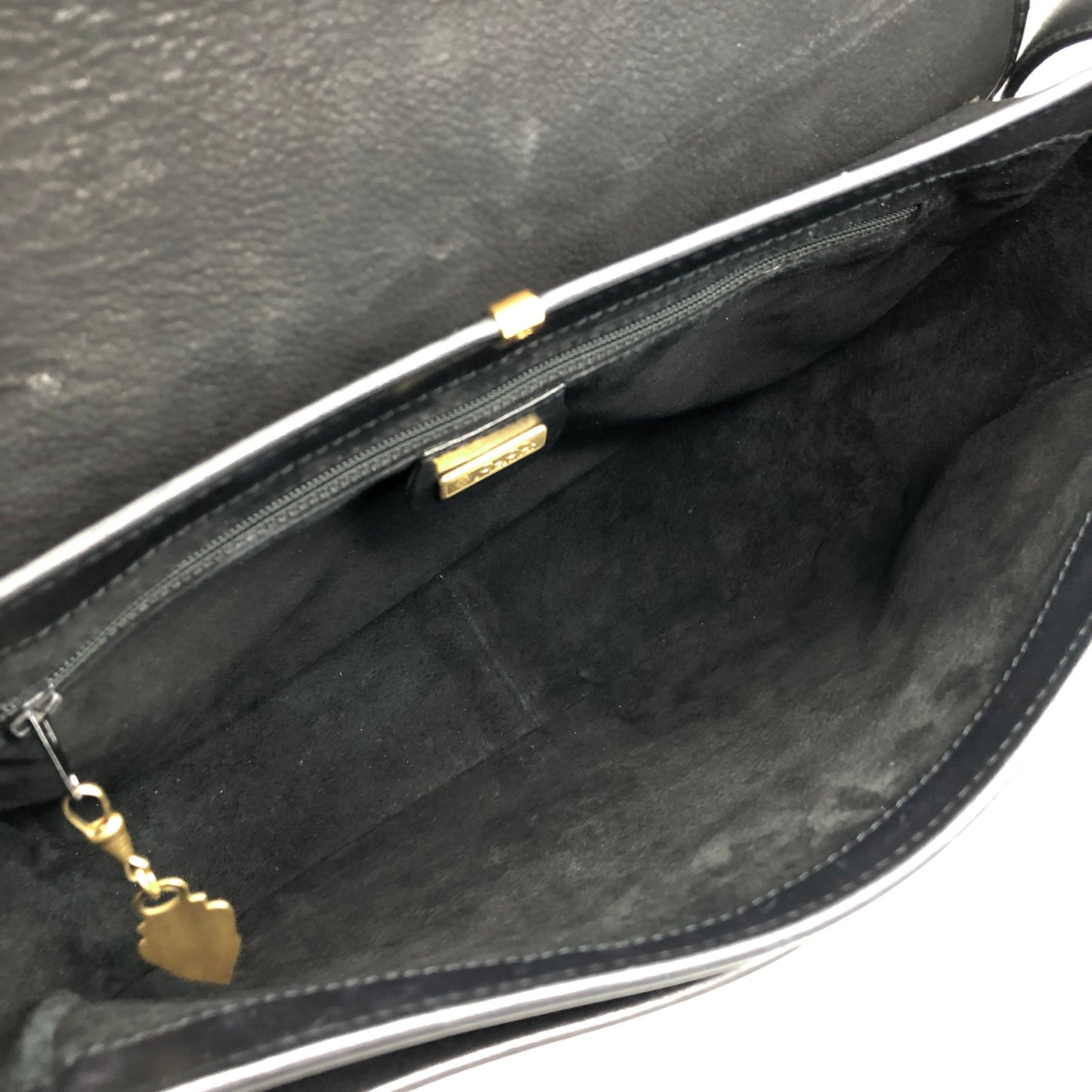 GUCCI Logo Shoulder bag Black Vintage tid77d