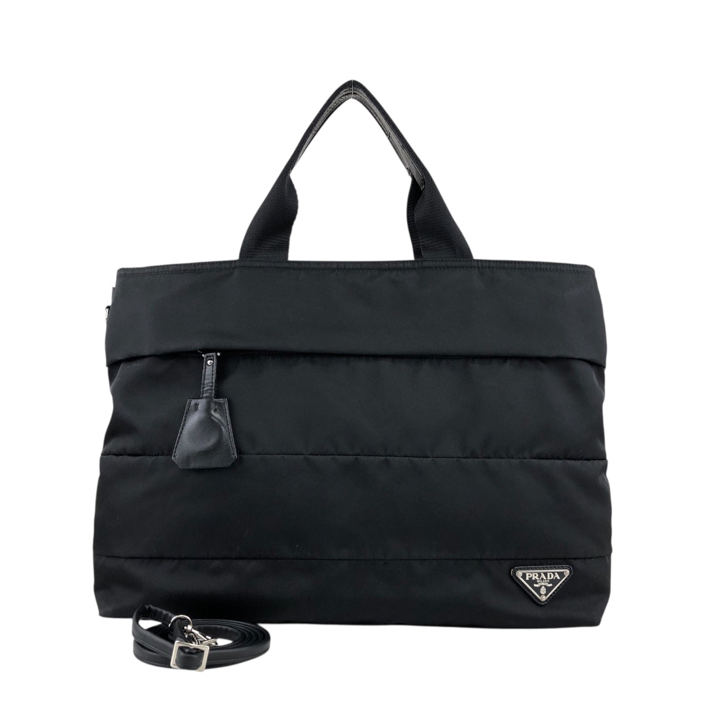 PRADA Triangle Logo Two-way Handbag Shoulder bag Black Vintage 2dea8w