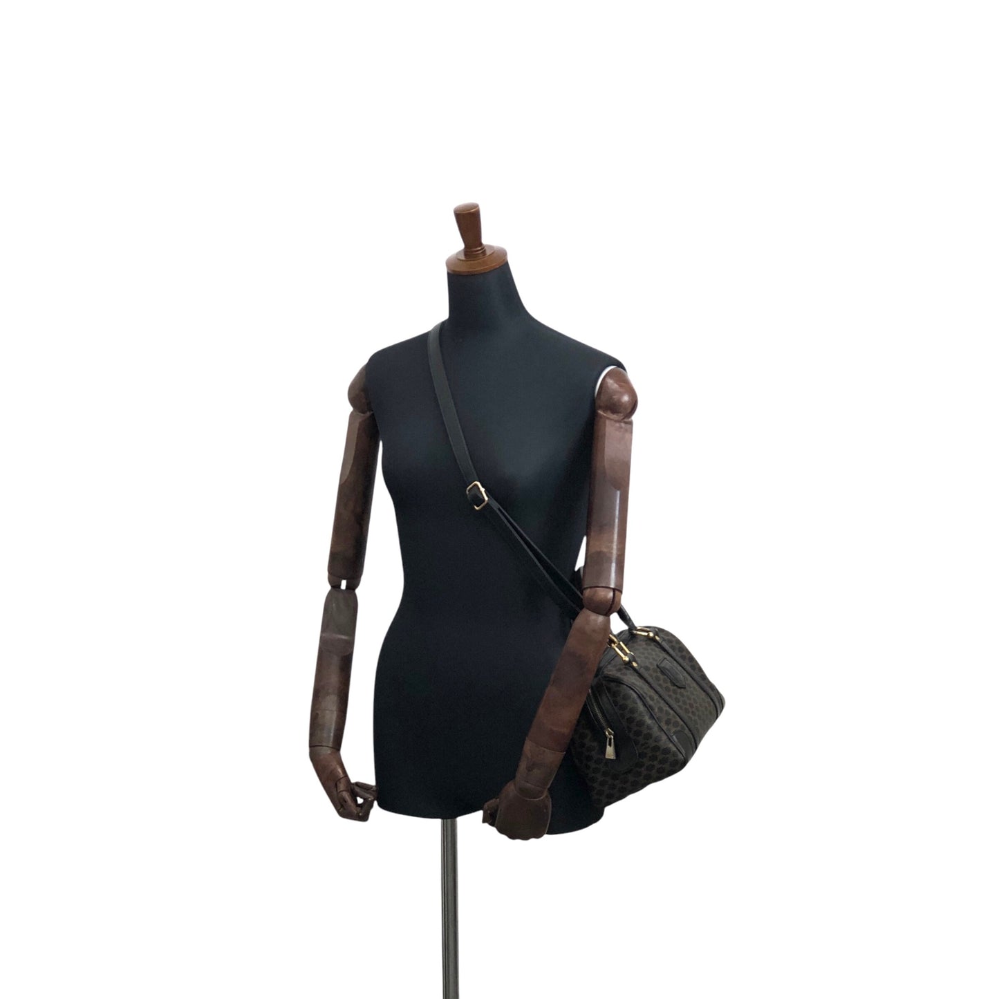 CELINE Macadam Blason Two-way Shoulder bag Boston bag Brown Vintage 5uamii