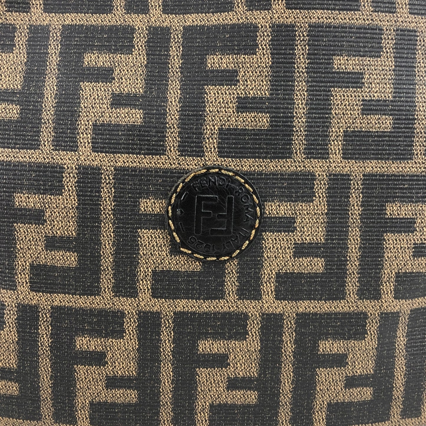 FENDI Zucca Two-way Handbag Shoulder bag Black Vintage 77gy33