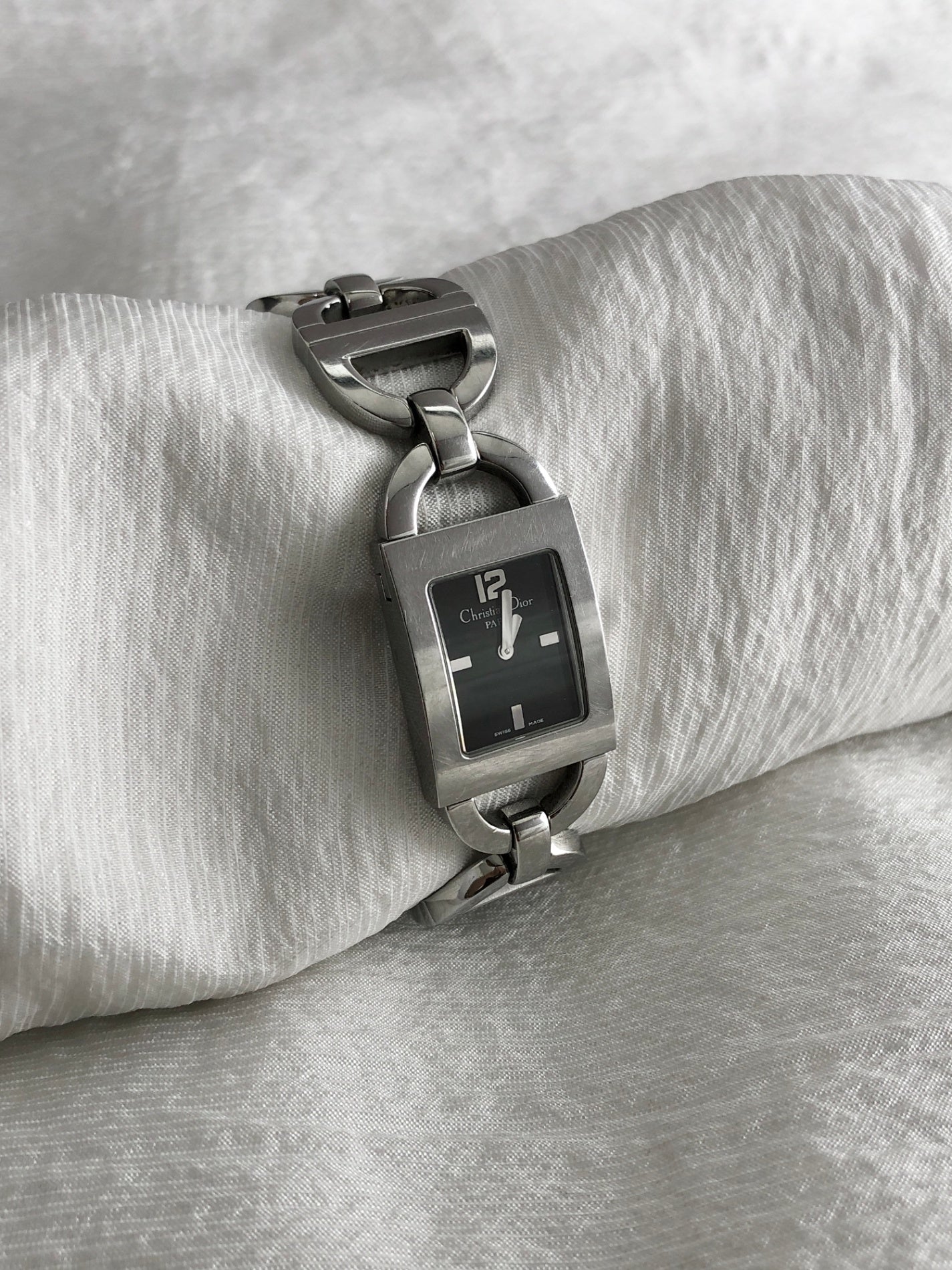 Christian Dior Quartz Watch Silver D78-109 Vintage esyj68