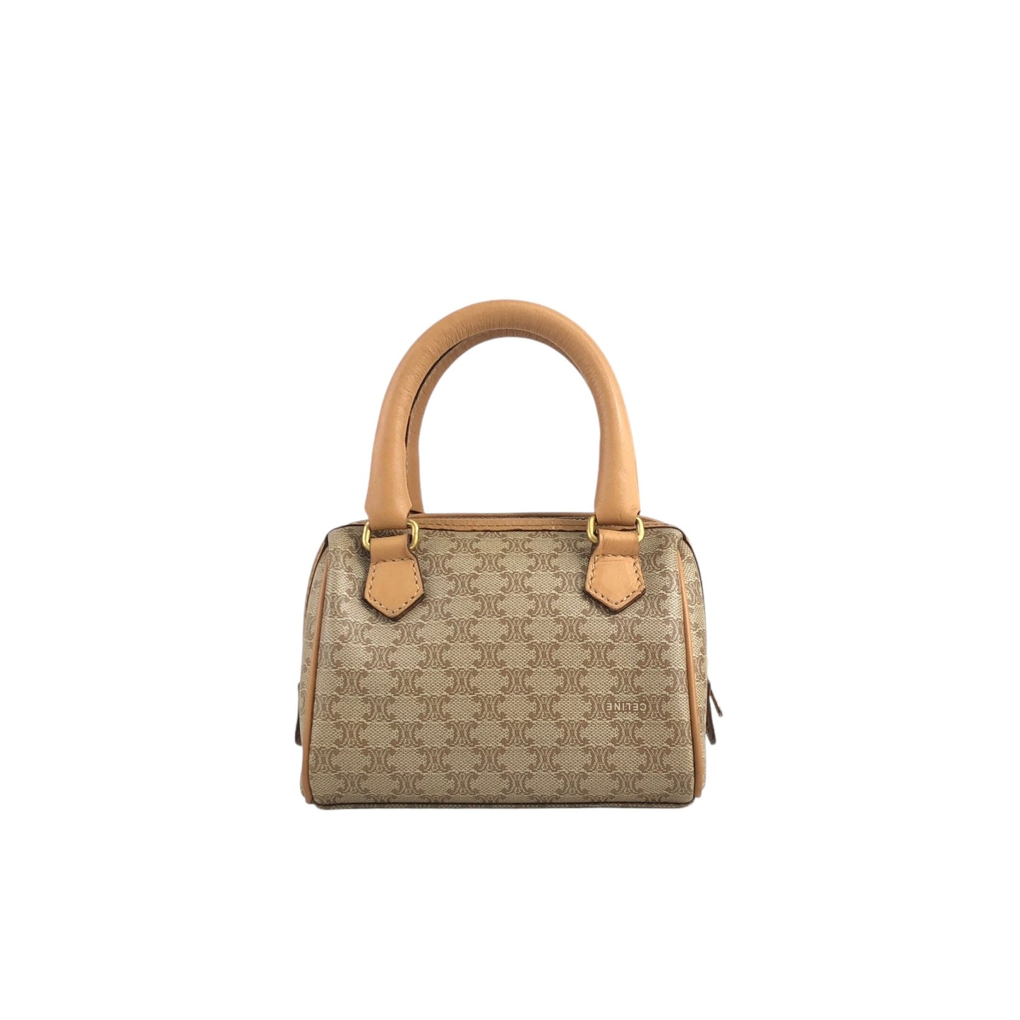 CELINE Macadam 兩用小號手提包單肩包米色復古 ecy7xt
