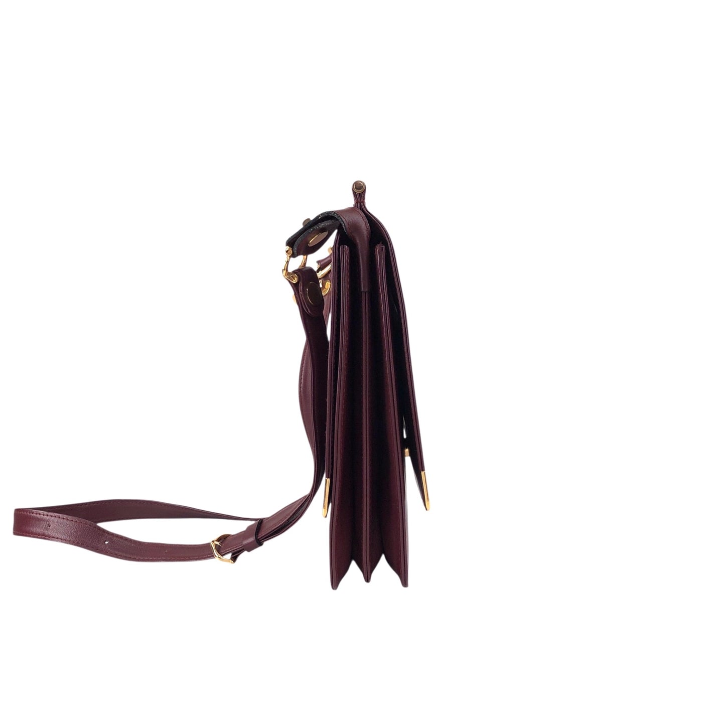 Cartier Logo Embossed Flap Shoulder bag Bordeaux Vintage hydpbp