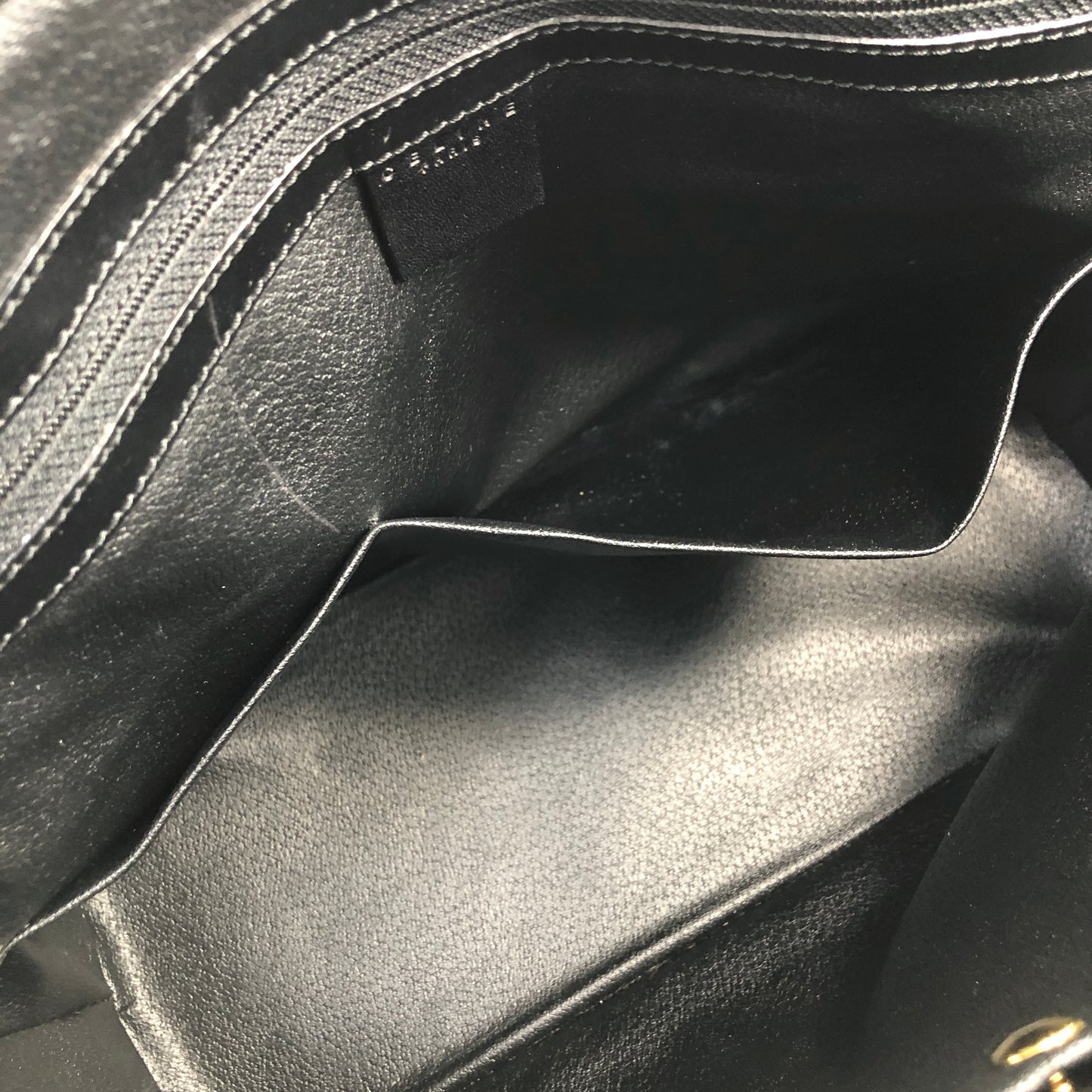 CELINE Macadam Bugatti Leather Two-way Handbag Shoulder bag Black Vintage 2wzg33
