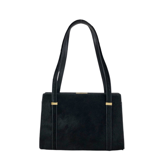 GUCCI Metal Clasp Totebag Black Vintage mzwmr5