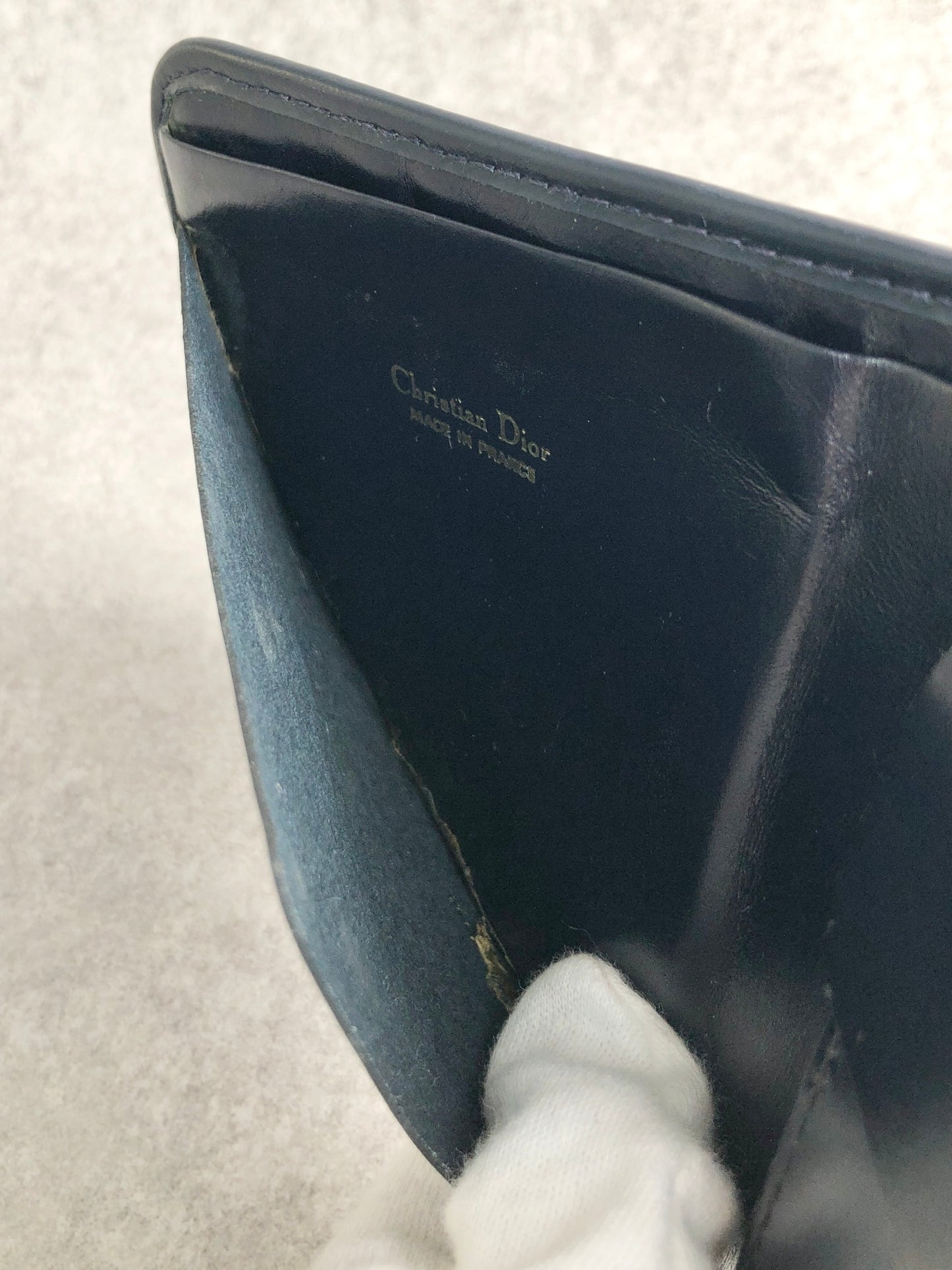 Christian Dior Trotter 折疊錢包 海軍藍 復古 knuihe