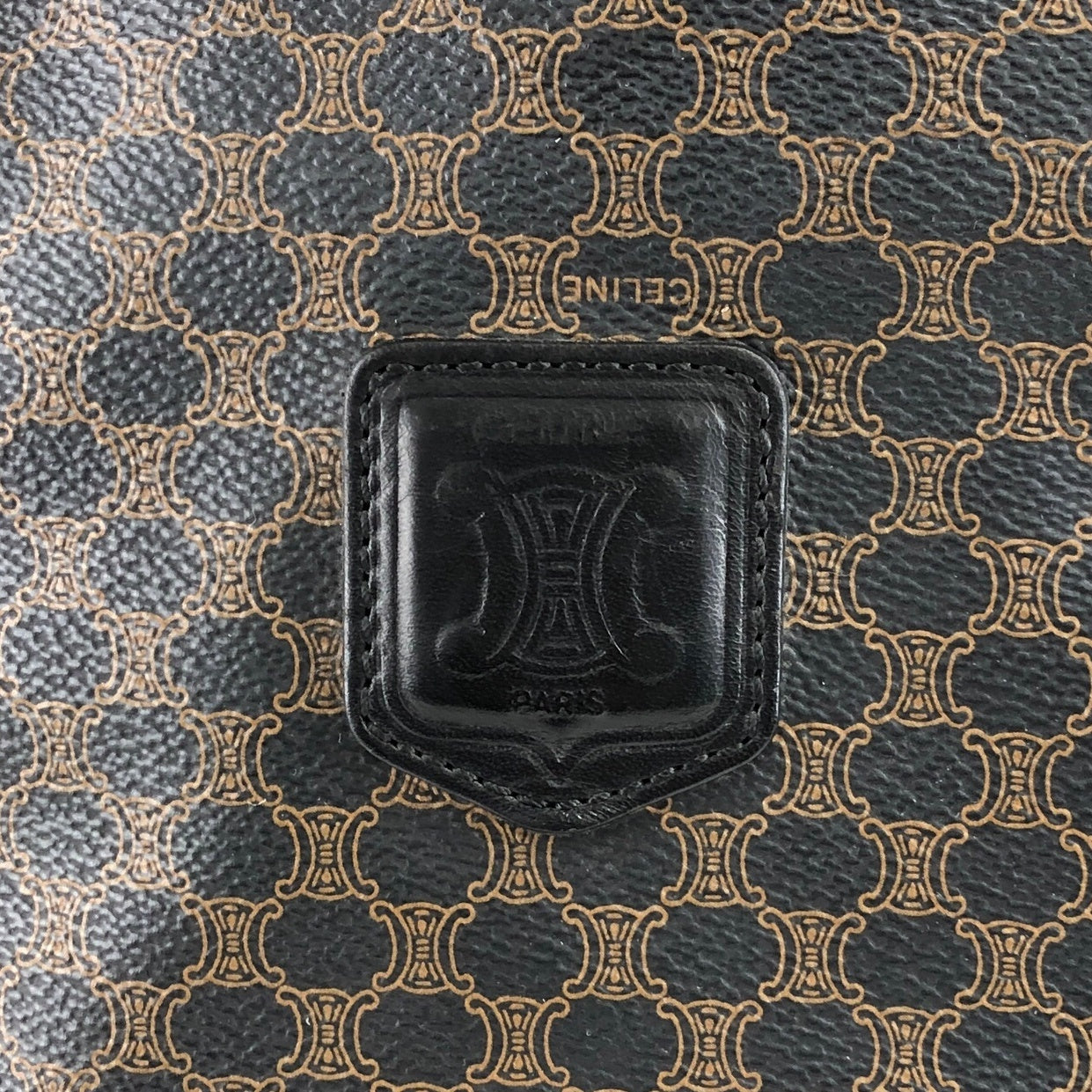 CELINE Macadam Blason Shoulder bag Totebag Black Vintage kxsx5u