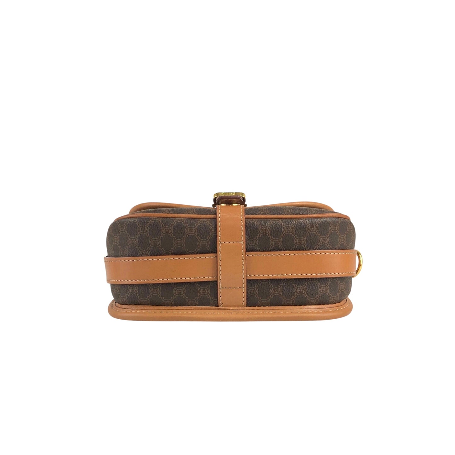 CELINE Macadam Front Buckle Shoulder bag Brown Vintage r3ukfi